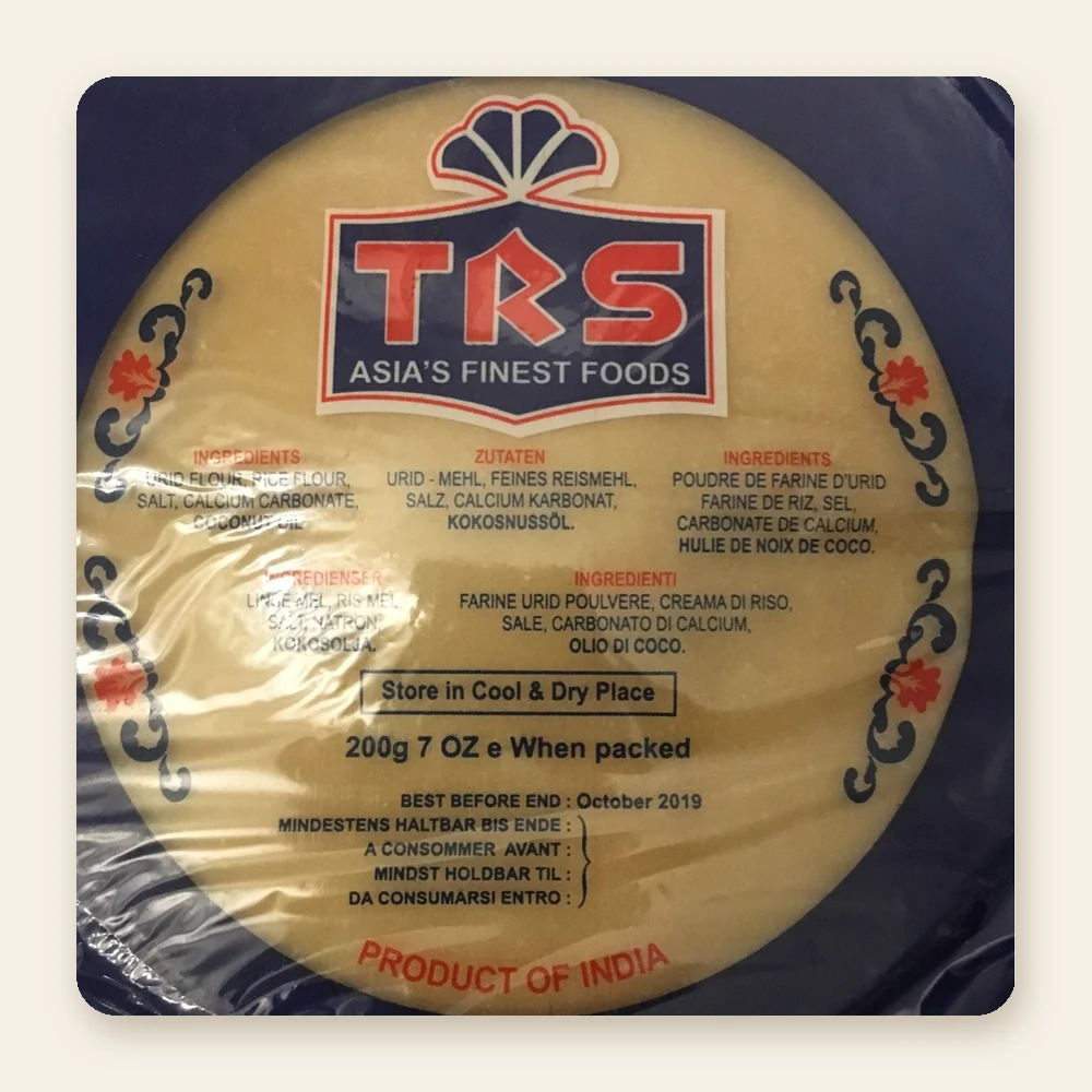 TRS Madras Pappadums 200g