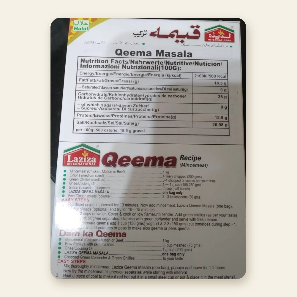 Laziza Qeema Masala 100g